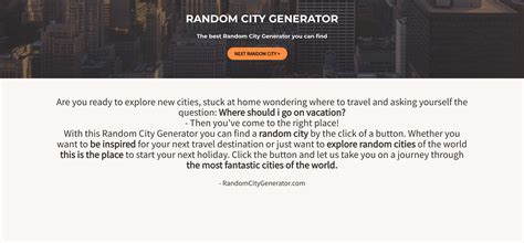 destination picker|Random City Generator .